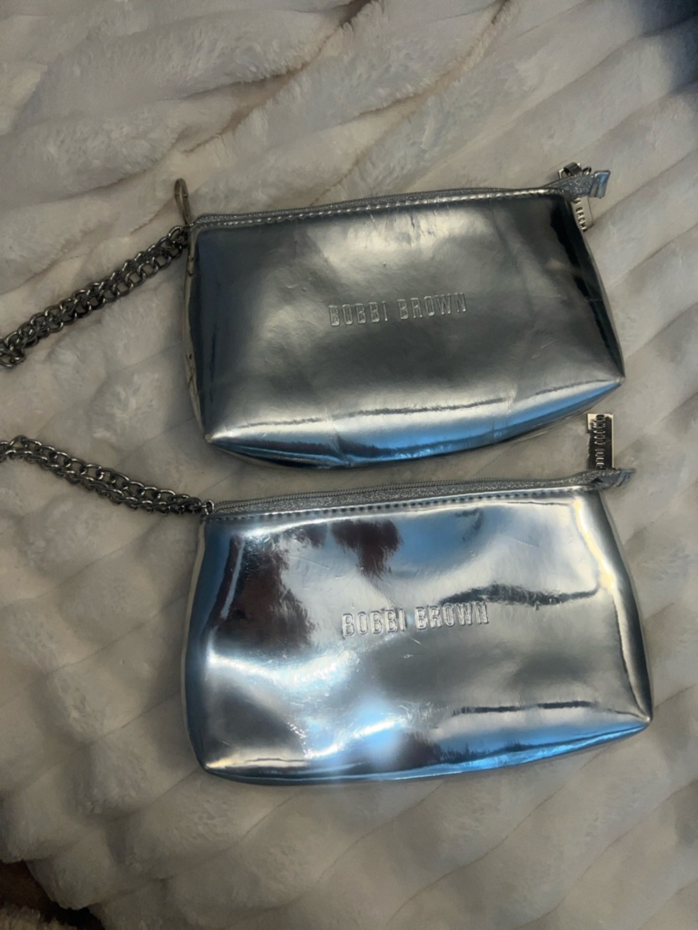 Bobbi Brown Metallic Silver Cosmetic Pouch-2